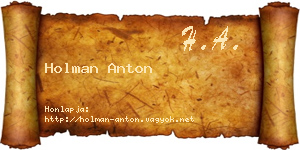 Holman Anton névjegykártya